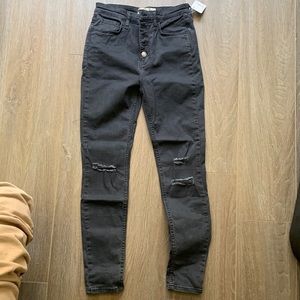 Free People High Rise Button Fly Jeans